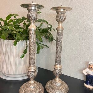 Vintage Candlestick Holders 14” Super Heavy